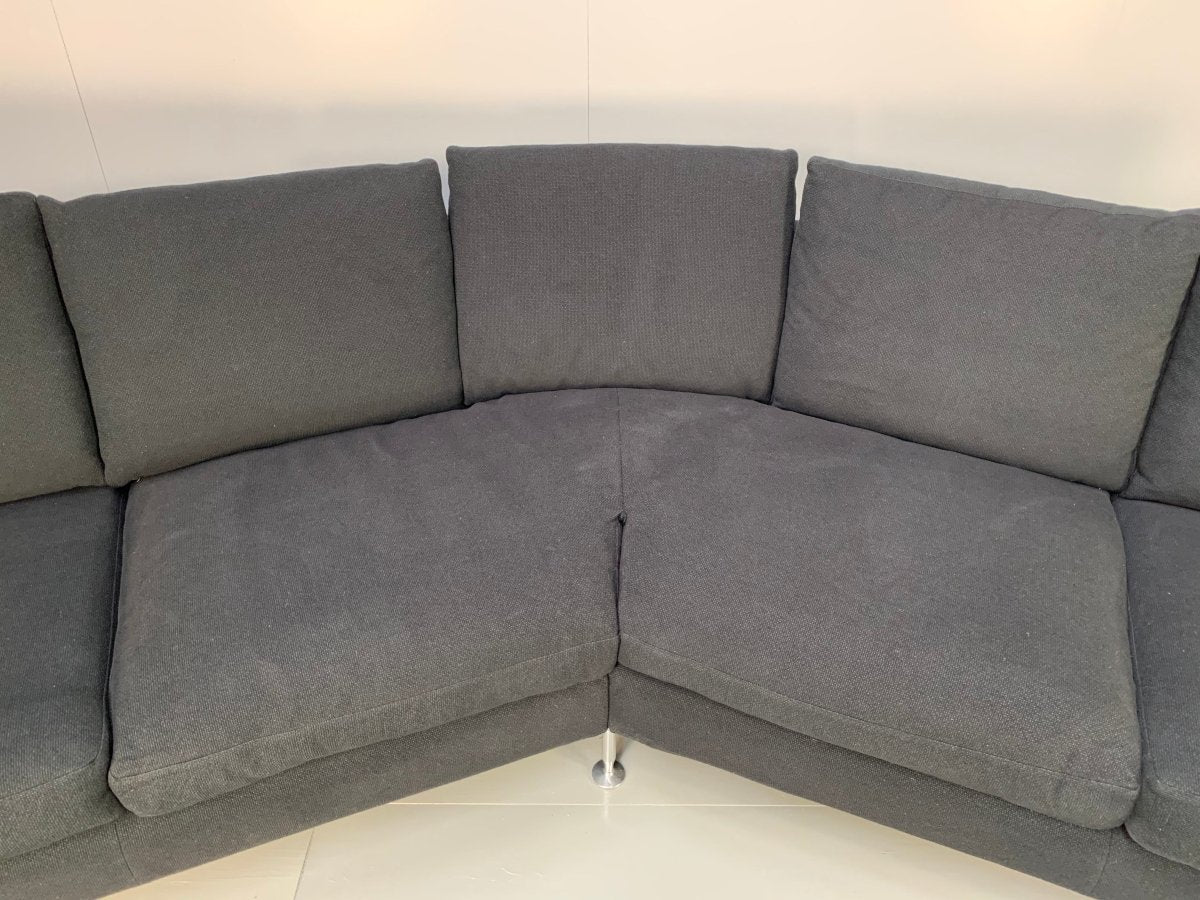 B&B Italia Harry HL375 5 - Seat Sofa in Black Grey Basketweave Fabric @ REHAUS