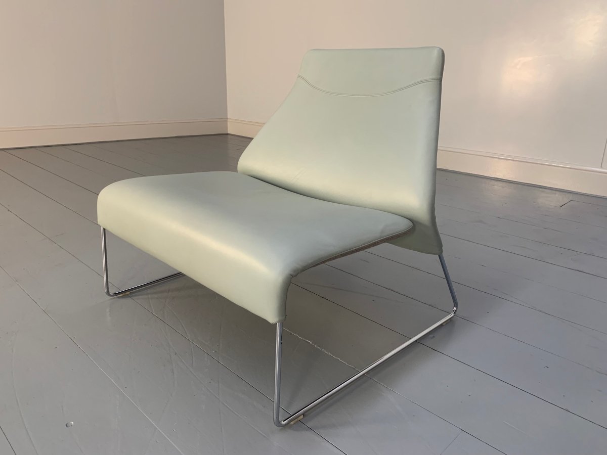 B&B Italia Lazy 05 Armchairs - In Pale Grey Blue Gamma Leather, set of 2 @ REHAUS