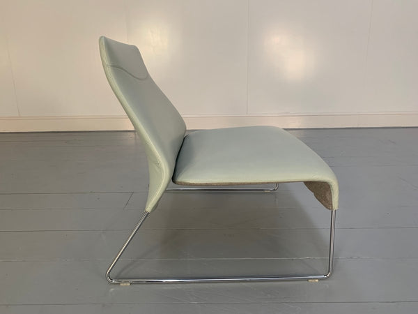 B&B Italia Lazy 05 Armchairs - In Pale Grey Blue Gamma Leather, set of 2 @ REHAUS