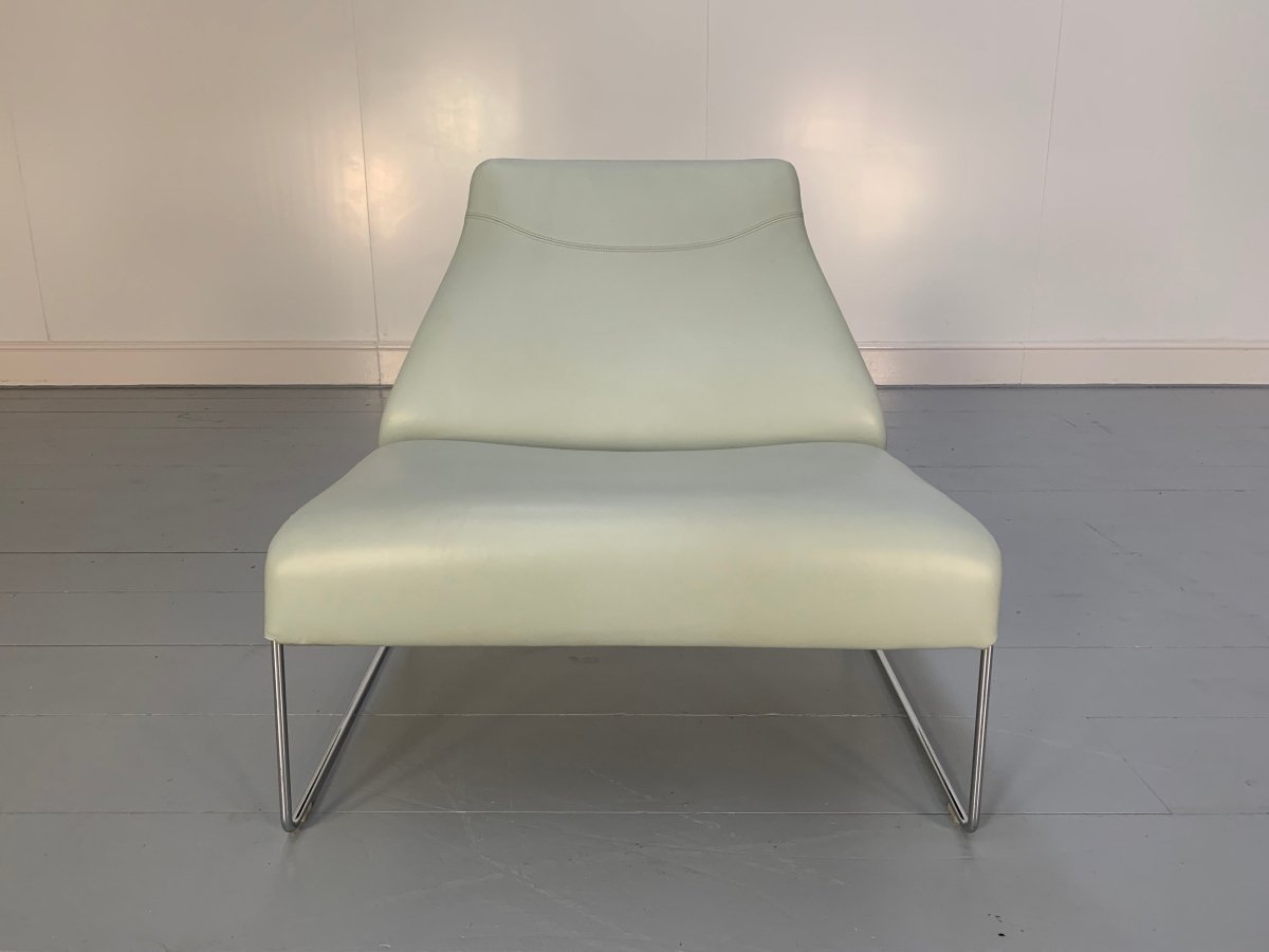 B&B Italia Lazy 05 Armchairs - In Pale Grey Blue Gamma Leather, set of 2 @ REHAUS