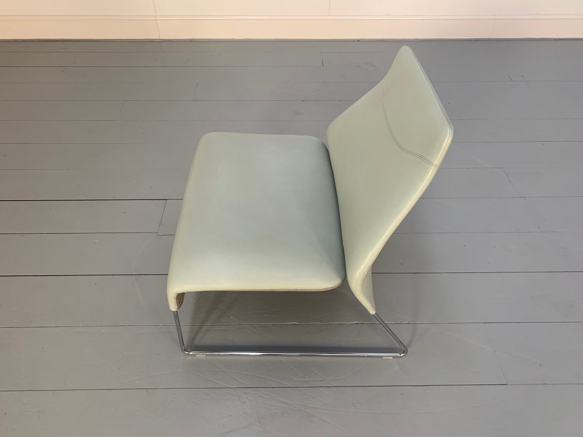 B&B Italia Lazy 05 Armchairs - In Pale Grey Blue Gamma Leather, set of 2 @ REHAUS