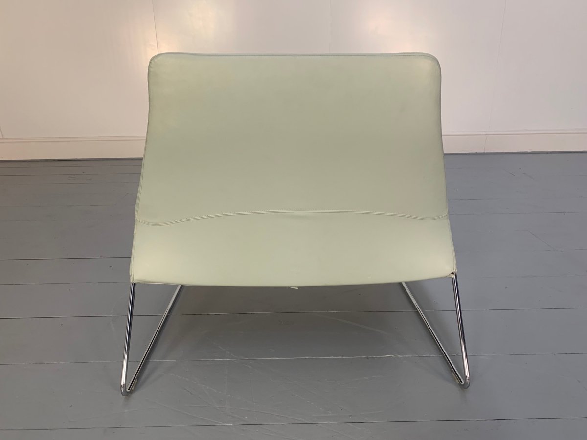 B&B Italia Lazy 05 Armchairs - In Pale Grey Blue Gamma Leather, set of 2 @ REHAUS