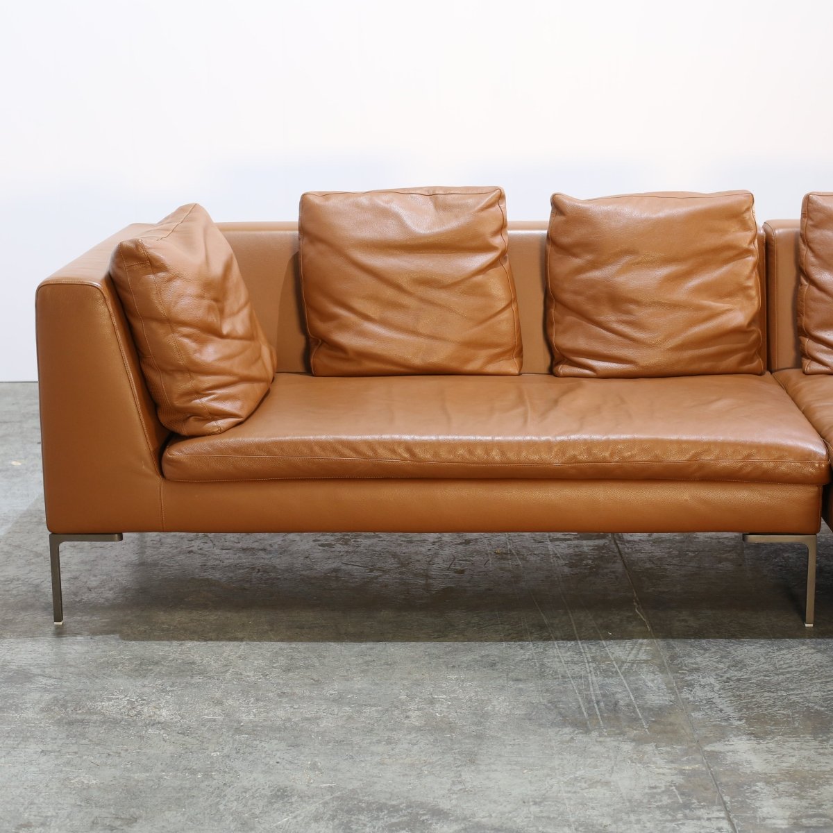 B&B Italia Leather Charles Chaise Longue Sofa by Antonio Citterio @ REHAUS