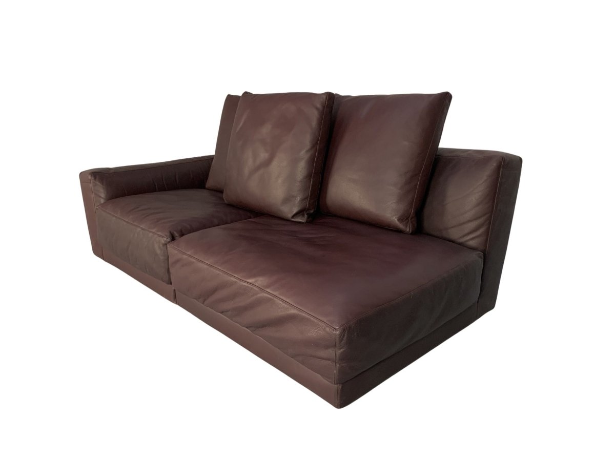 B&B Italia Luis 3 - Seat Chaise - End Sofa - In Oxblood Deep Red Alfa Leather @ REHAUS