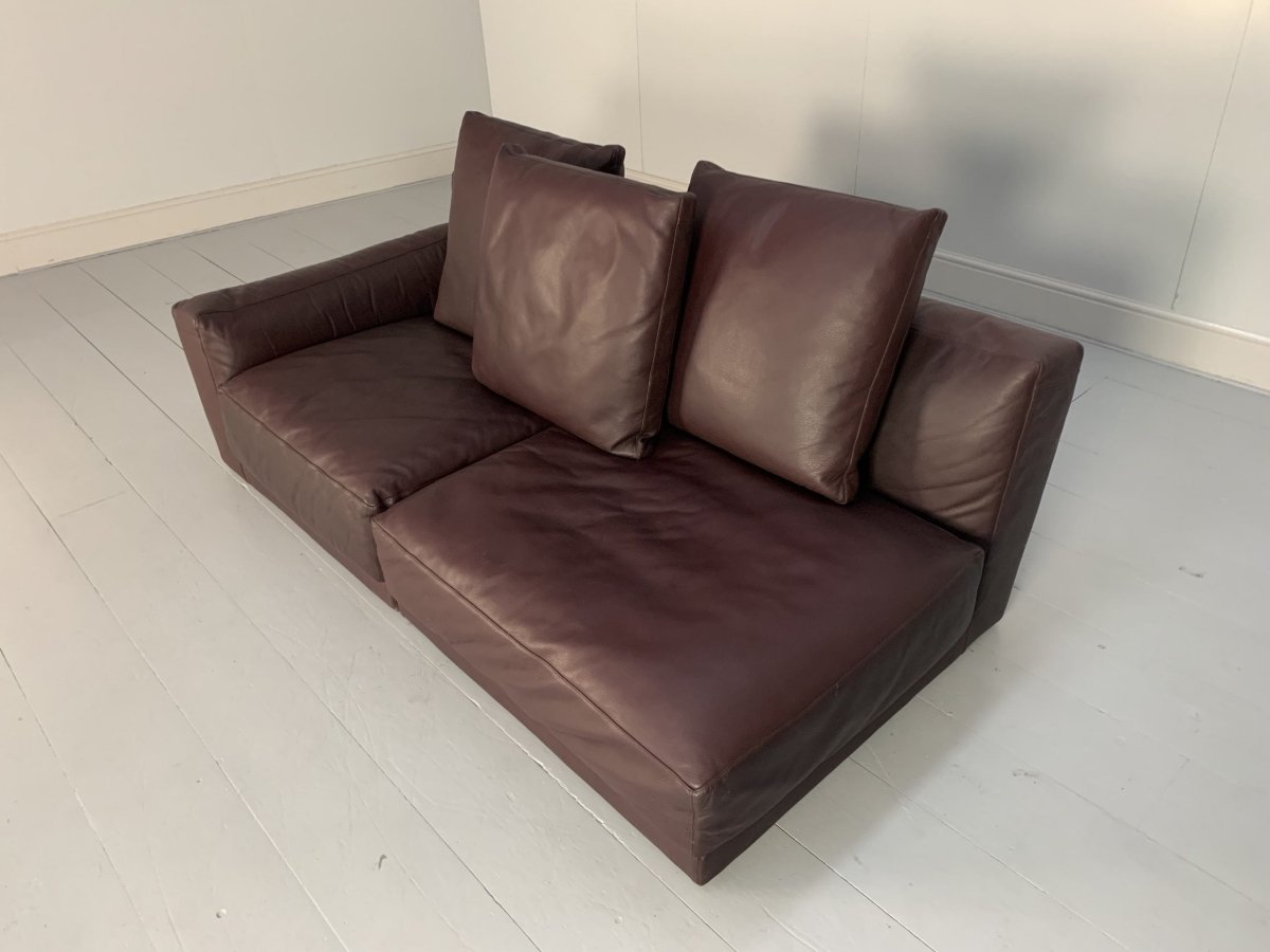 B&B Italia Luis 3 - Seat Chaise - End Sofa - In Oxblood Deep Red Alfa Leather @ REHAUS