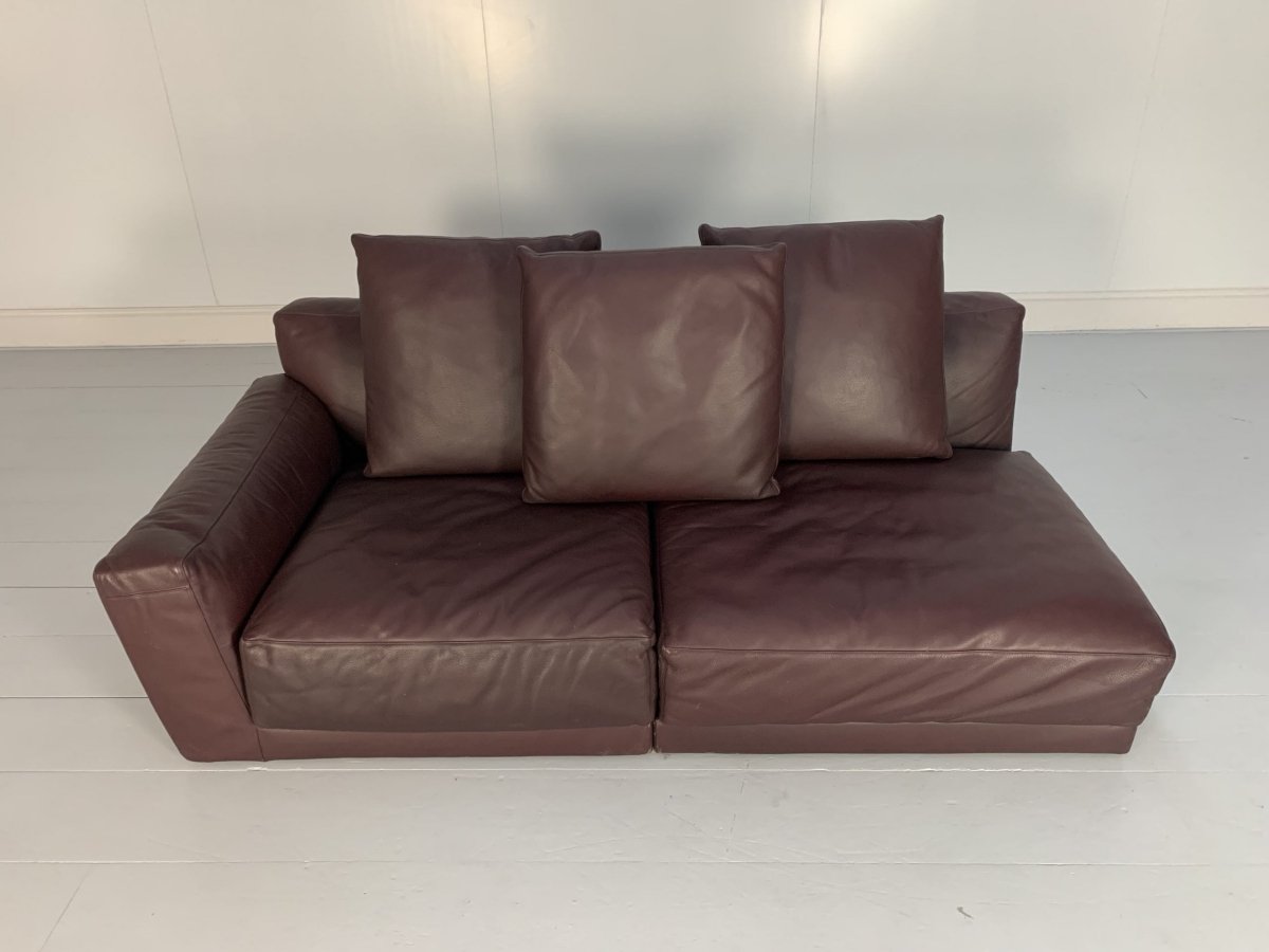B&B Italia Luis 3 - Seat Chaise - End Sofa - In Oxblood Deep Red Alfa Leather @ REHAUS