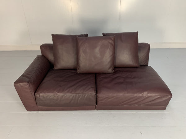 B&B Italia Luis 3 - Seat Chaise - End Sofa - In Oxblood Deep Red Alfa Leather @ REHAUS