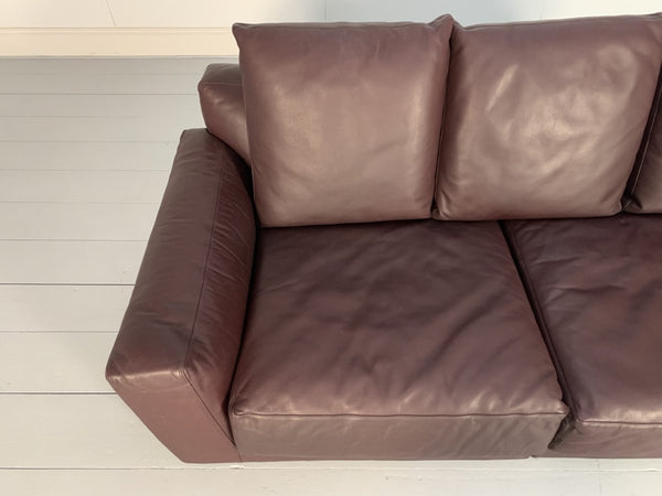 B&B Italia Luis 3 - Seat Chaise - End Sofa - In Oxblood Deep Red Alfa Leather @ REHAUS