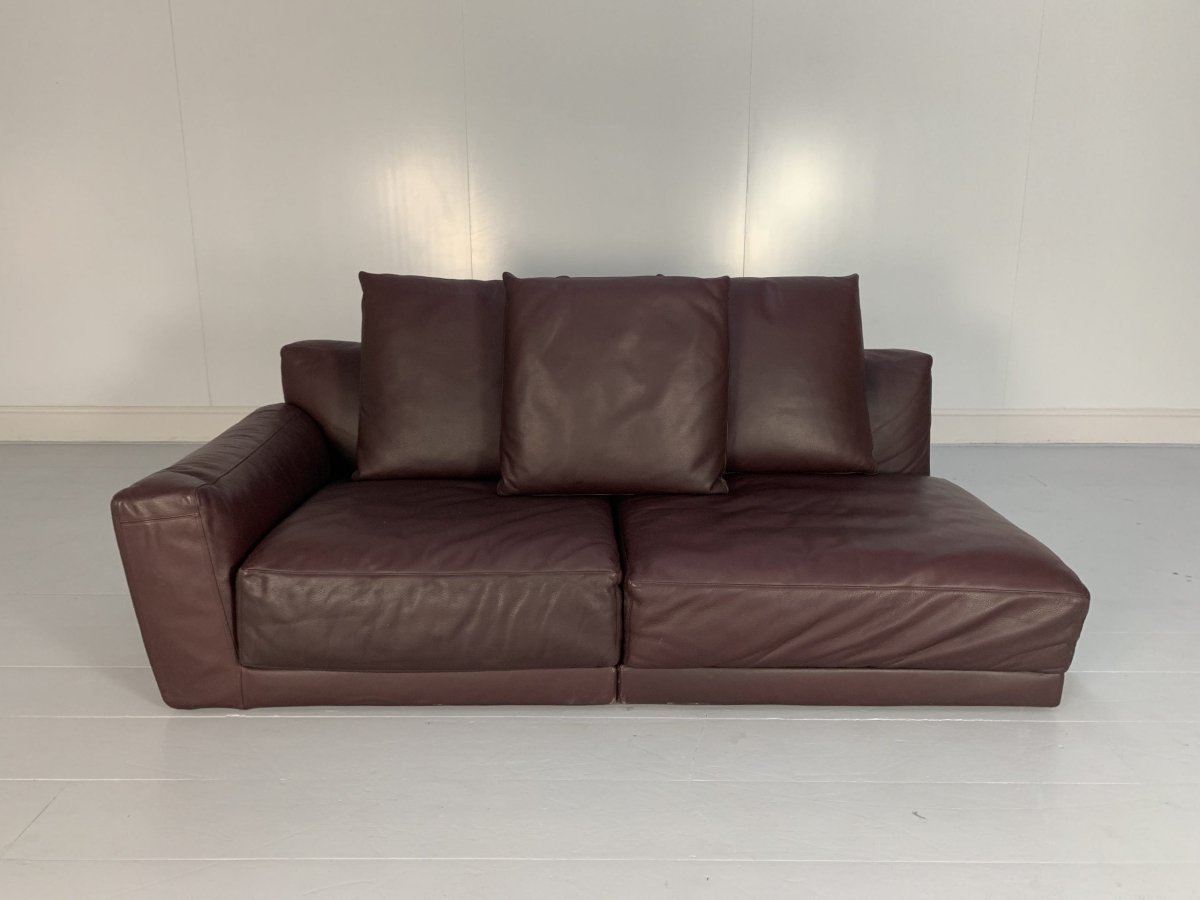 B&B Italia Luis 3 - Seat Chaise - End Sofa - In Oxblood Deep Red Alfa Leather @ REHAUS