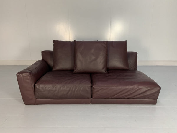 B&B Italia Luis 3 - Seat Chaise - End Sofa - In Oxblood Deep Red Alfa Leather @ REHAUS