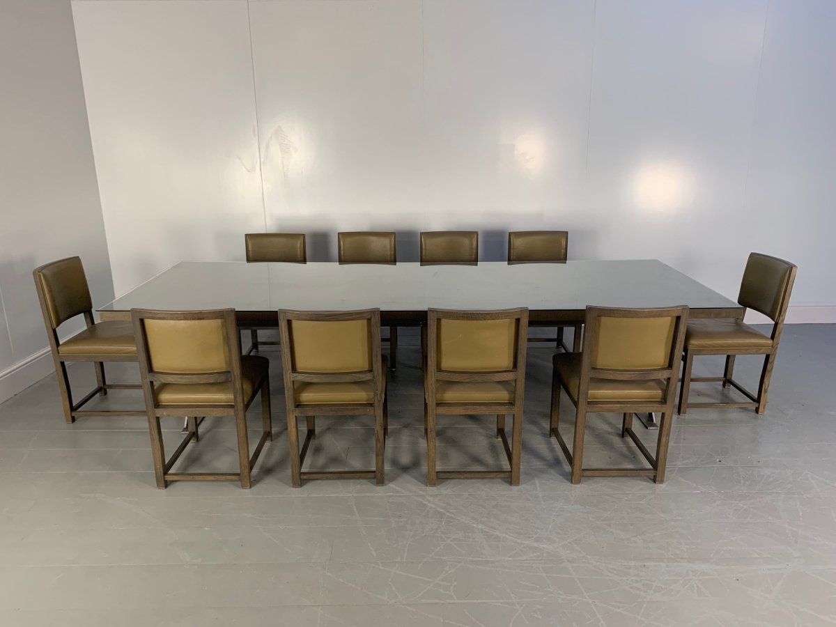 B&B Italia Max Dining Table & 10 Maxalto Dining Chairs in Grey Oak & Leather @ REHAUS