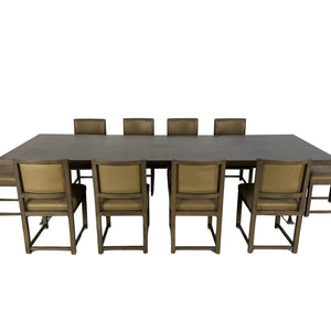 B&B Italia Max Dining Table & 10 Maxalto Dining Chairs in Grey Oak & Leather @ REHAUS