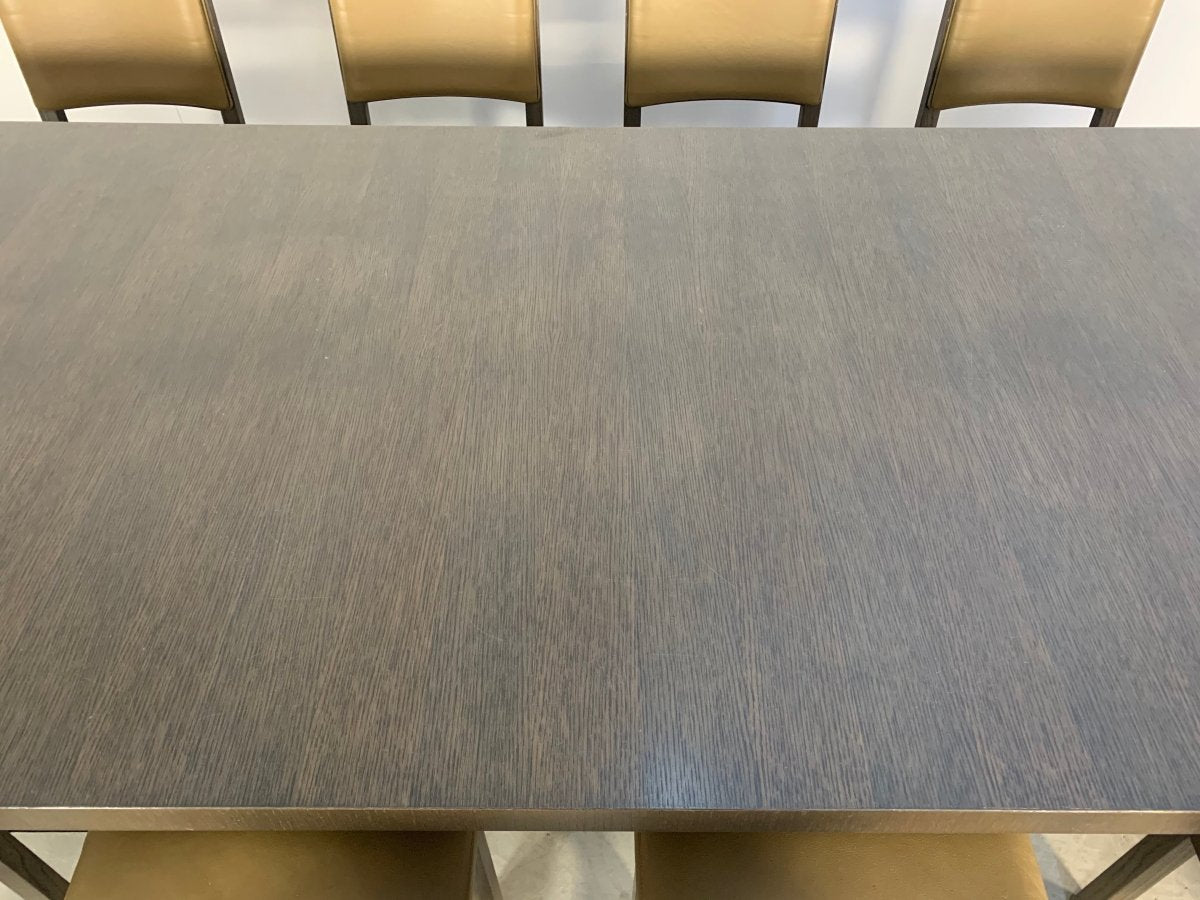 B&B Italia Max Dining Table & 10 Maxalto Dining Chairs in Grey Oak & Leather @ REHAUS