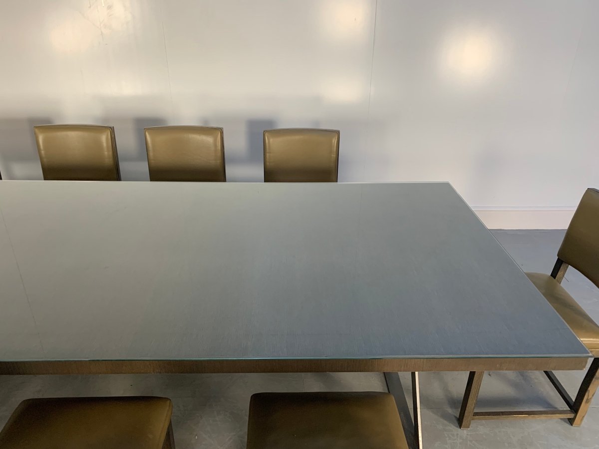 B&B Italia Max Dining Table & 10 Maxalto Dining Chairs in Grey Oak & Leather @ REHAUS