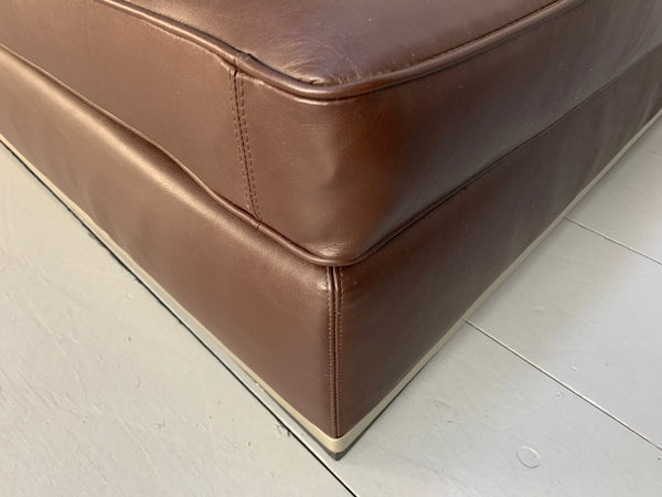 B&B Italia Maxalto Apta Footstool Sofa Table in Dark Brown Gamma Leather @ REHAUS