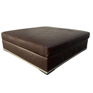 B&B Italia Maxalto Apta Footstool Sofa Table in Dark Brown Gamma Leather @ REHAUS
