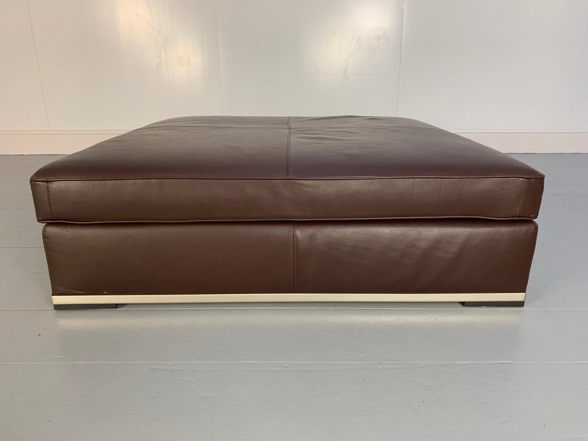 B&B Italia Maxalto Apta Footstool Sofa Table in Dark Brown Gamma Leather @ REHAUS
