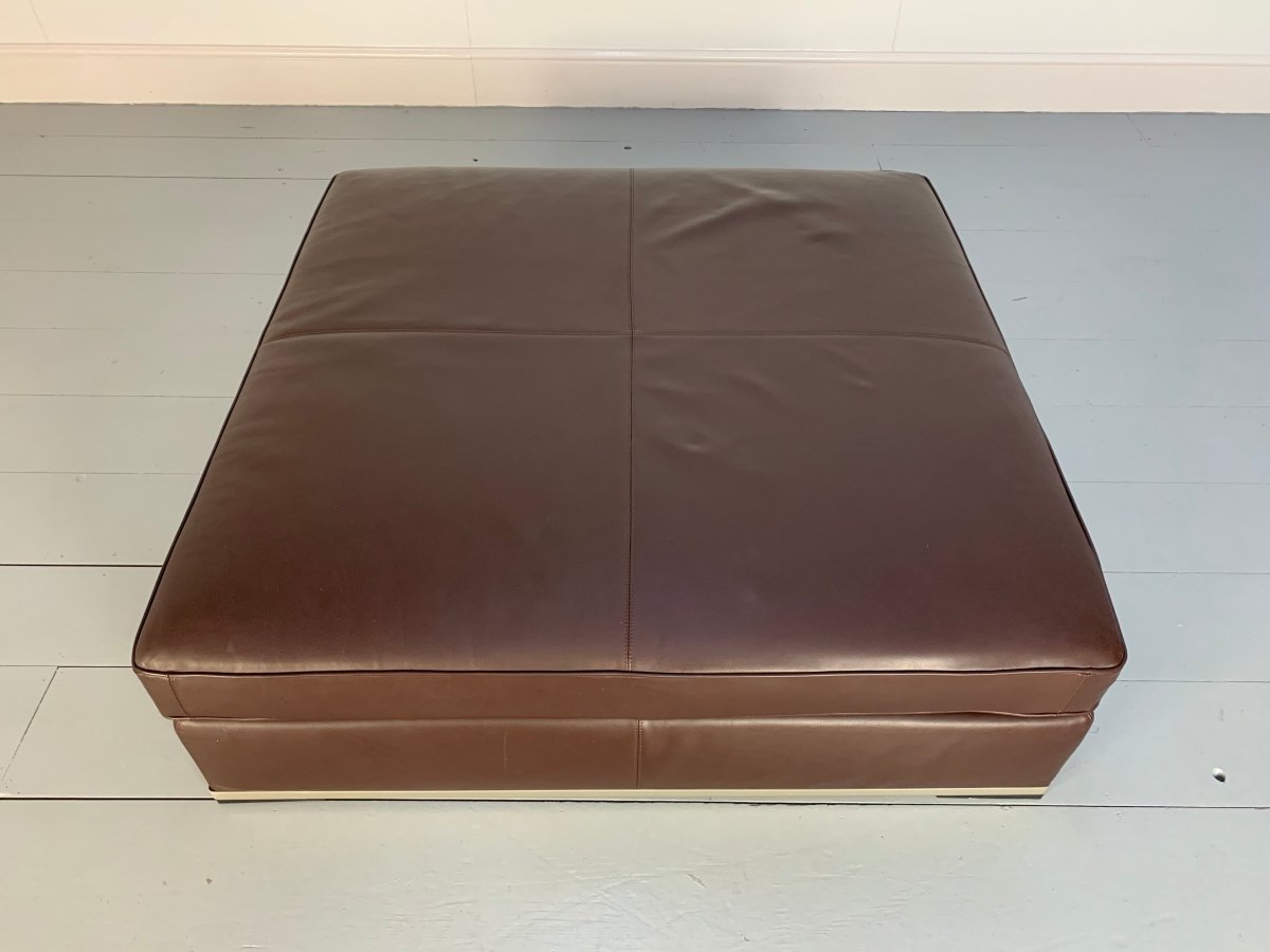 B&B Italia Maxalto Apta Footstool Sofa Table in Dark Brown Gamma Leather @ REHAUS