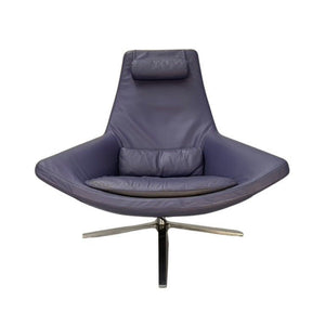 B&B Italia Metropolitan ME100 Armchair - In Blue Gamma Leather @ REHAUS