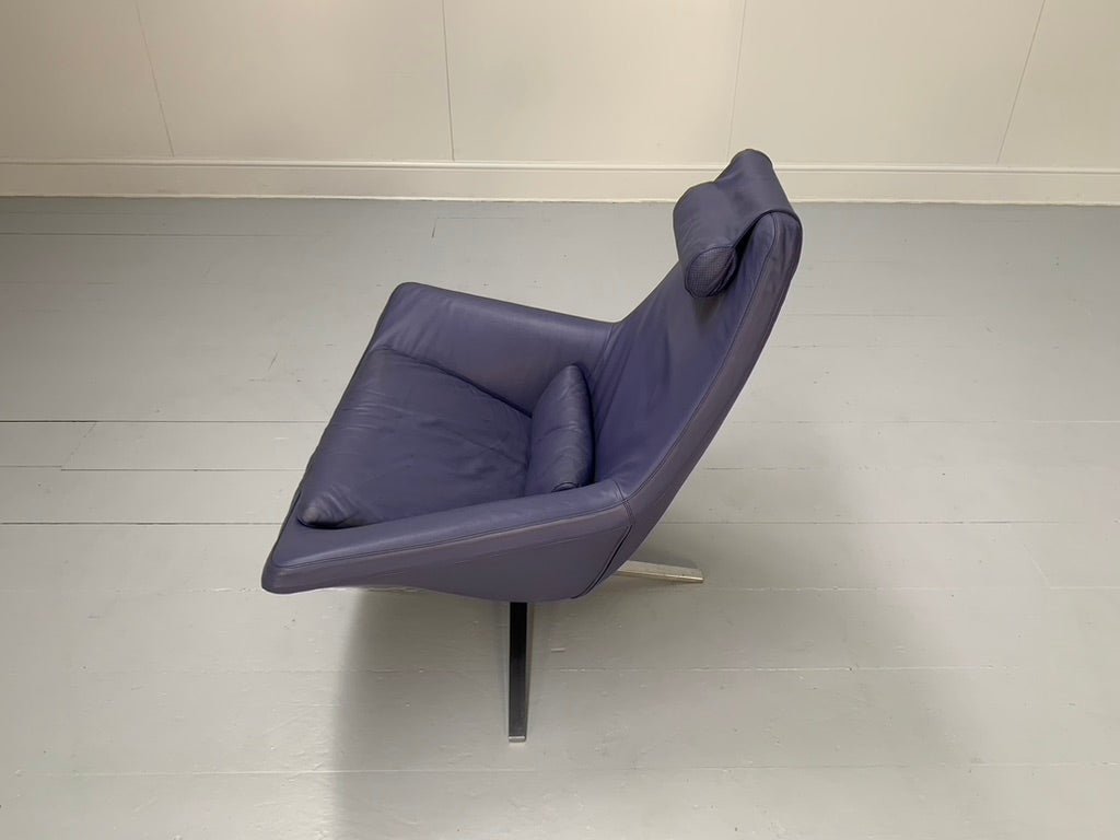 B&B Italia Metropolitan ME100 Armchair - In Blue Gamma Leather @ REHAUS