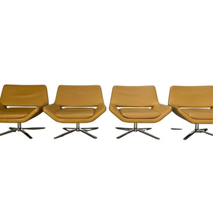 B&B Italia Metropolitan ME84 Armchairs - In Tan Gamma Leather, Set of 4 @ REHAUS