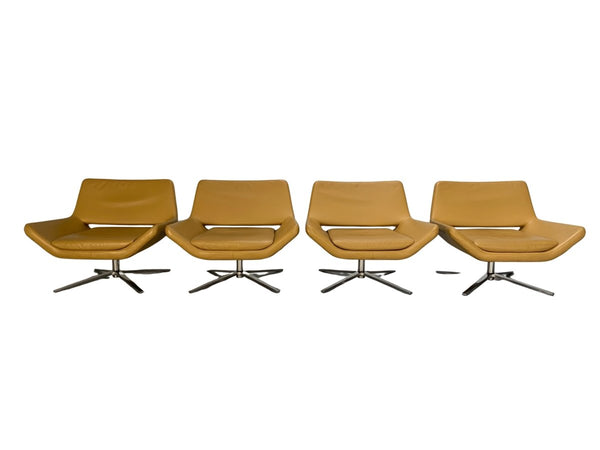 B&B Italia Metropolitan ME84 Armchairs - In Tan Gamma Leather, Set of 4 @ REHAUS