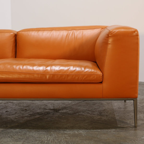 B&B Italia Orange Leather Michel Sofa by Antonio Citterio @ REHAUS