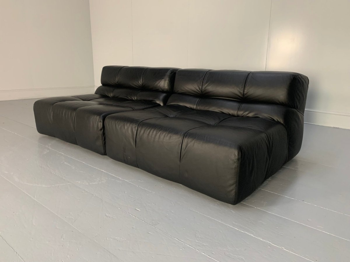 B&B Italia Tufty Time Sofa - In Black Leather @ REHAUS