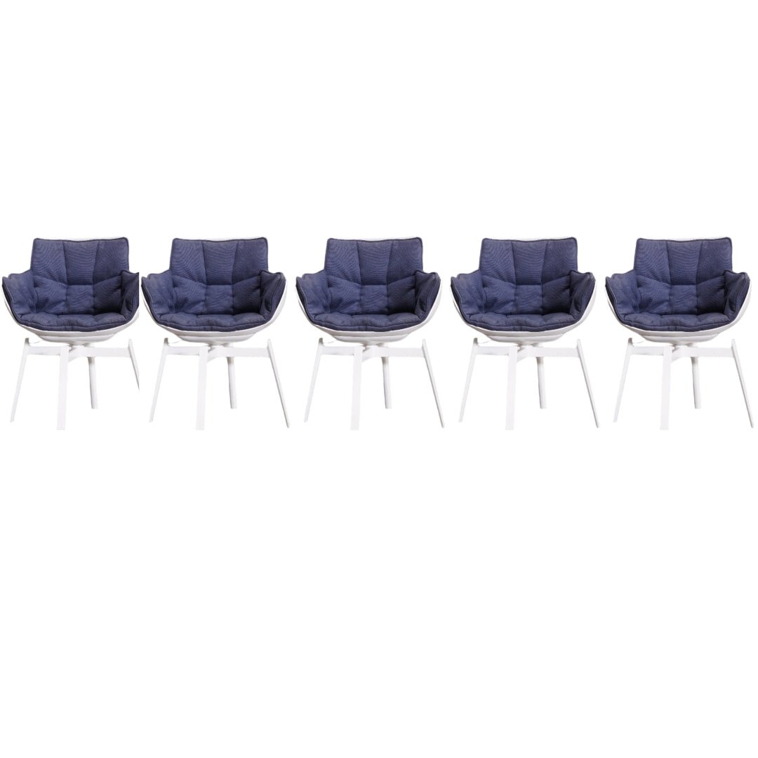 B&B Italia White Swivel Husk Chair by Patricia Urquiola, Set of Five @ REHAUS