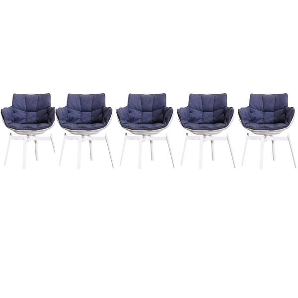 B&B Italia White Swivel Husk Chair by Patricia Urquiola, Set of Five @ REHAUS