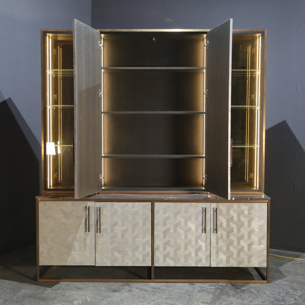 Bespoke Glass & Marble Top Cabinet @ REHAUS