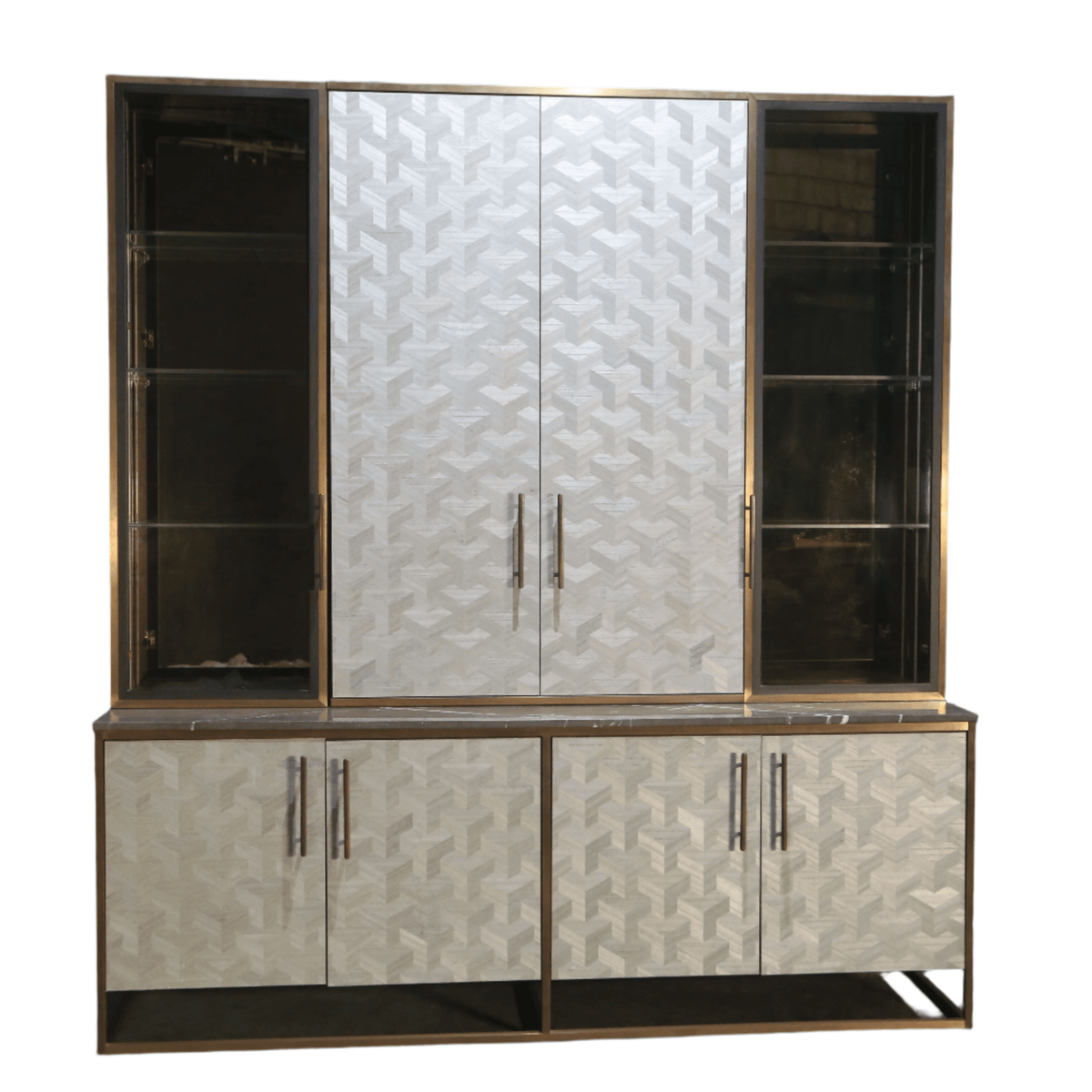 Bespoke Glass & Marble Top Cabinet @ REHAUS