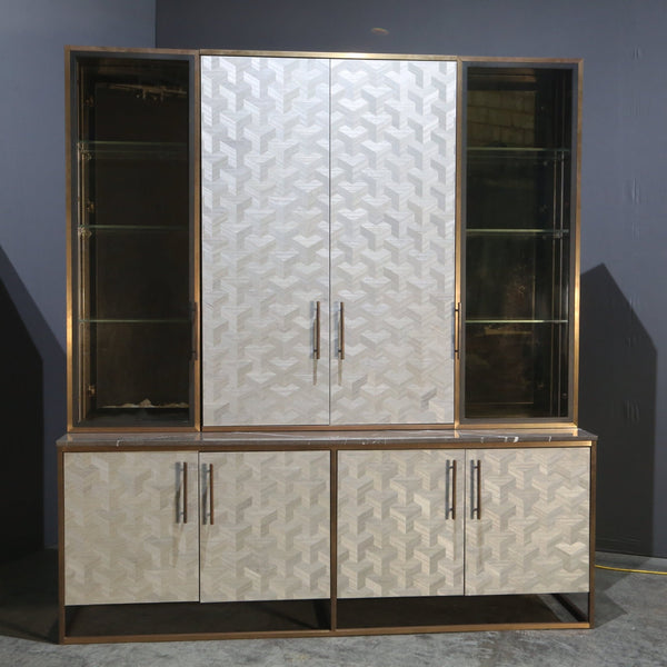 Bespoke Glass & Marble Top Cabinet @ REHAUS