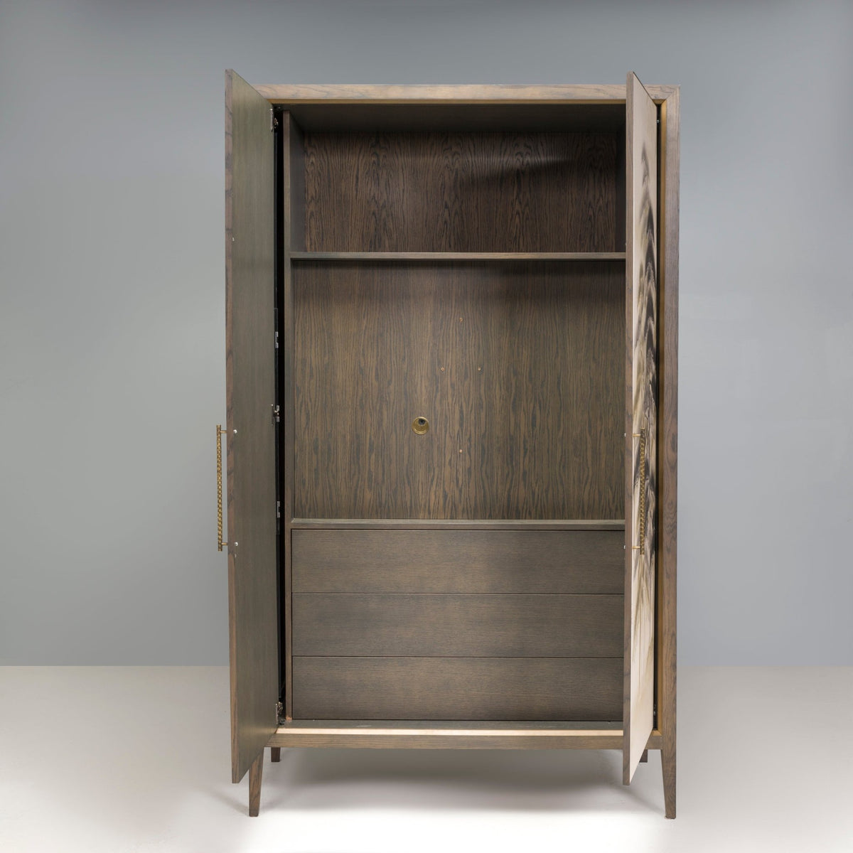 Bespoke Media Cabinet With Hand Painted Oriental Silk Print - REHAUS - Bespoke