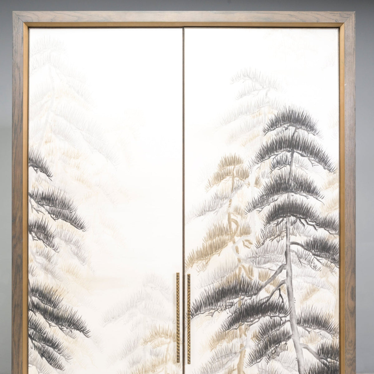 Bespoke Media Cabinet With Hand Painted Oriental Silk Print - REHAUS - Bespoke