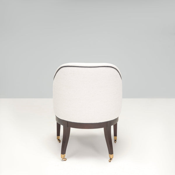 Bespoke Traditional Beige Upholstered With Piping Office Chair @ REHAUS