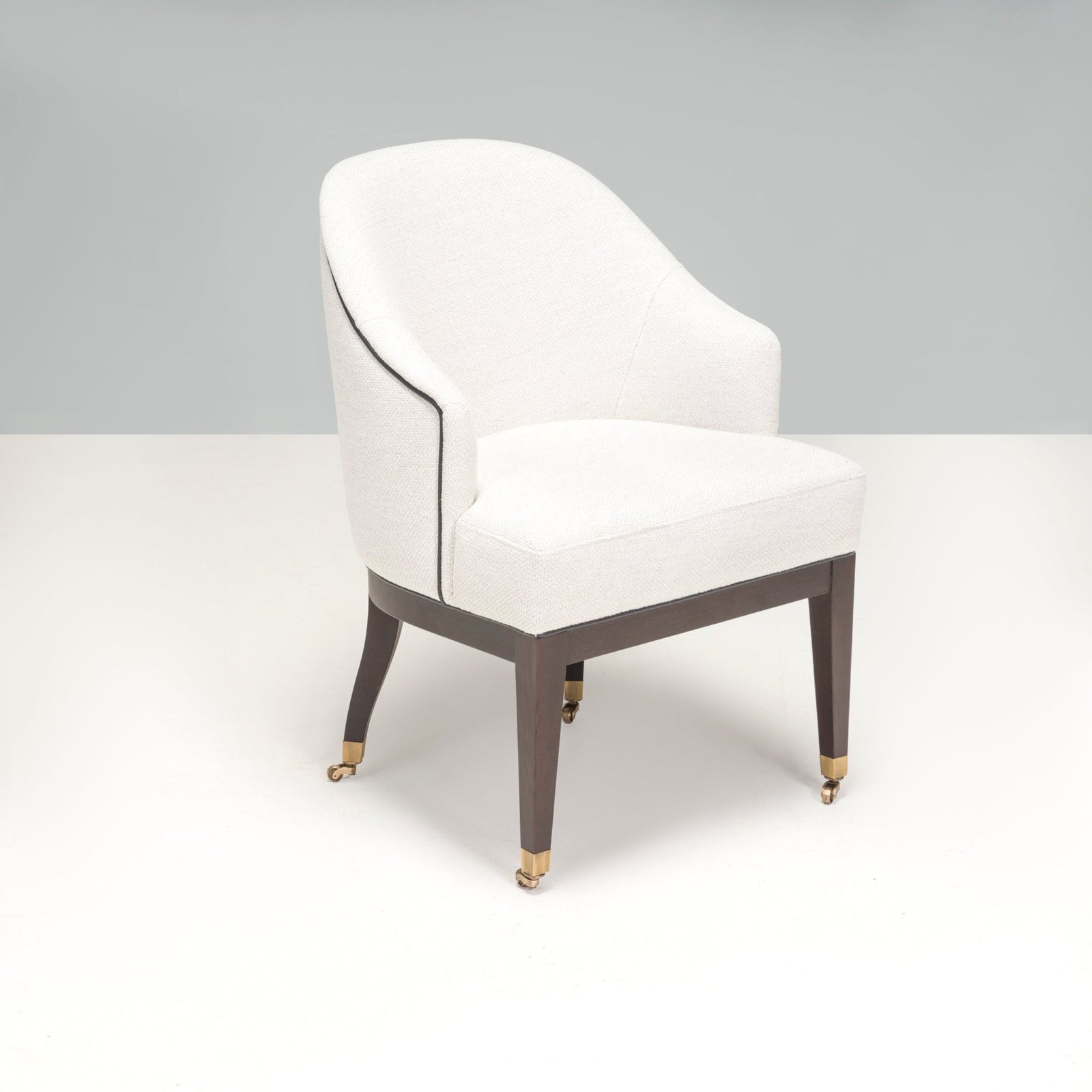 Bespoke Traditional Beige Upholstered With Piping Office Chair @ REHAUS