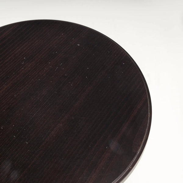 Black Wood Pedestal Round Side Tables by Kelly Forslund, Set of Two - REHAUS - Kelly Forslund