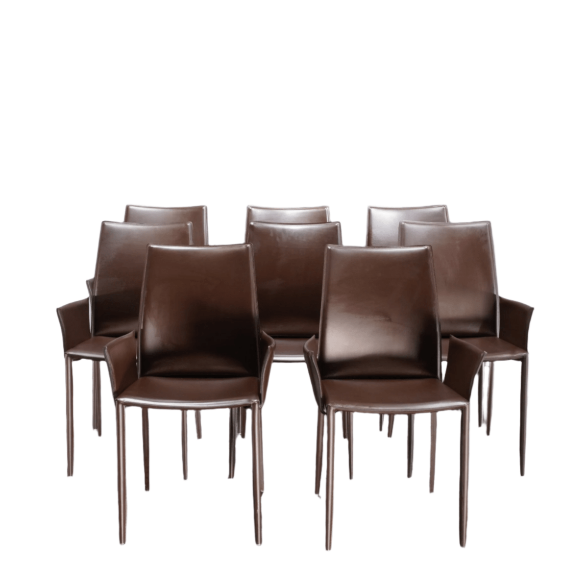 Bontempi Casa Linda Leather Chair by Daniele Molteni, Set of Eight @ REHAUS