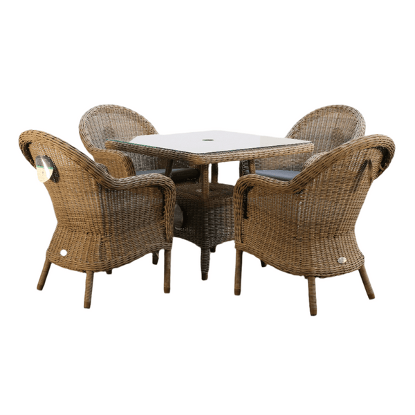 Bridgman Rattan Kensington Outdoor Dining Table & Armchair Set @ REHAUS