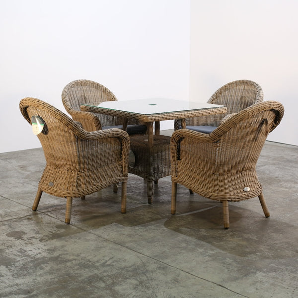 Bridgman Rattan Kensington Outdoor Dining Table & Armchair Set @ REHAUS