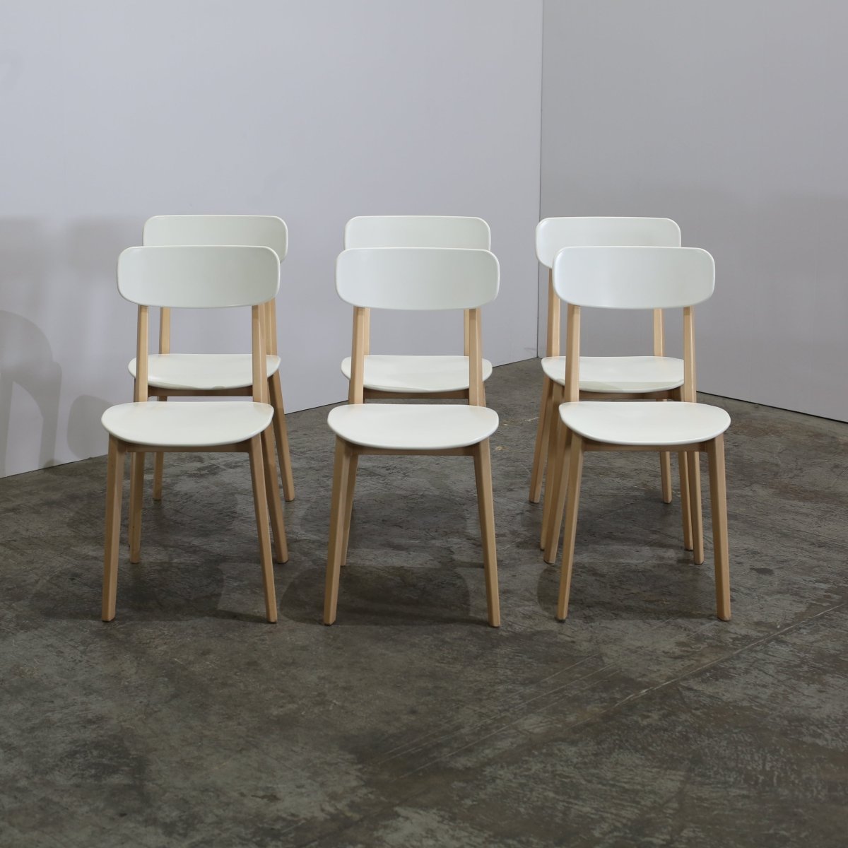 Calligaris Chaise Cream Chairs, Set of Six @ REHAUS