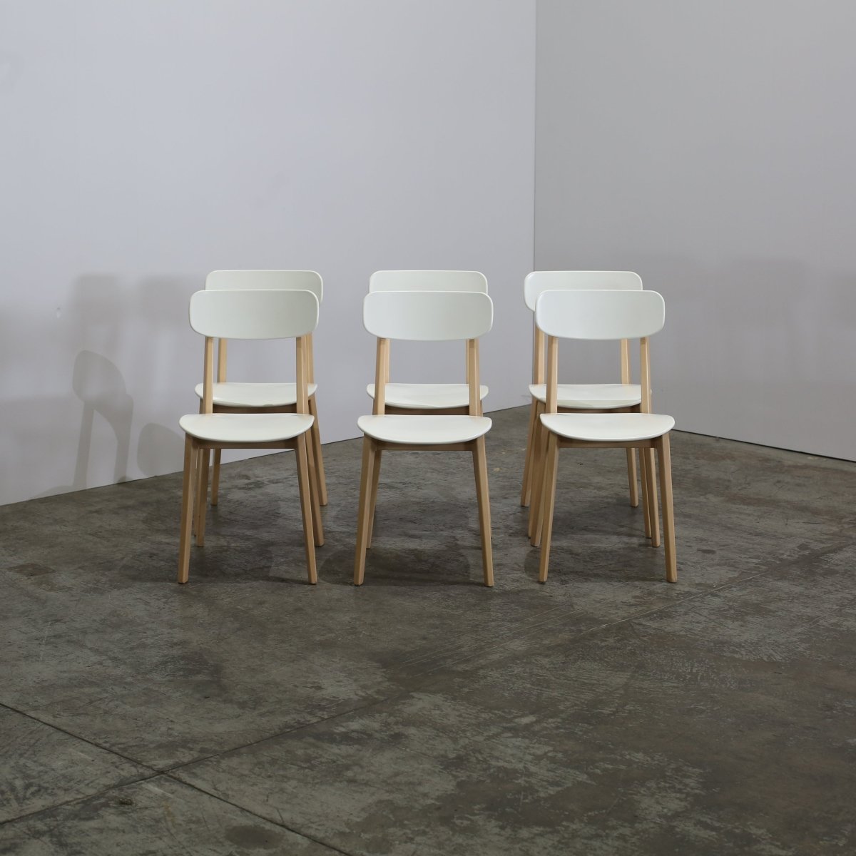 Calligaris Chaise Cream Chairs, Set of Six @ REHAUS