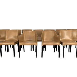 Cappellini Cap Dining Armchairs - In Saddle Leather, Set of Twelve @ REHAUS
