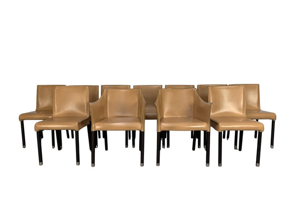Cappellini Cap Dining Armchairs - In Saddle Leather, Set of Twelve @ REHAUS