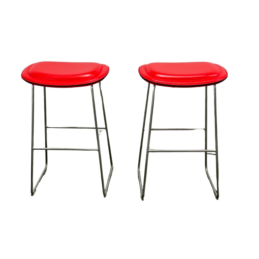Cappellini Red Hi Pad Bar Stool by Jasper Morrison, Set of Two @ REHAUS