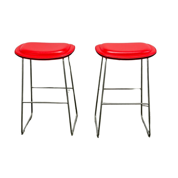 Cappellini Red Hi Pad Bar Stool by Jasper Morrison, Set of Two @ REHAUS