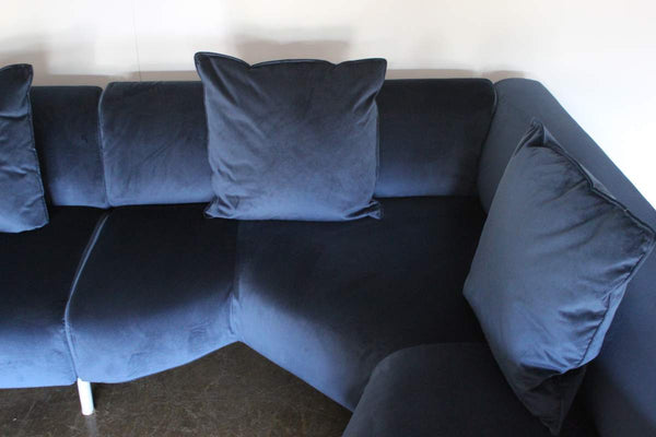 Cassina 250 MET L - Shape Sectional Sofa in Navy Blue Velvet @ REHAUS