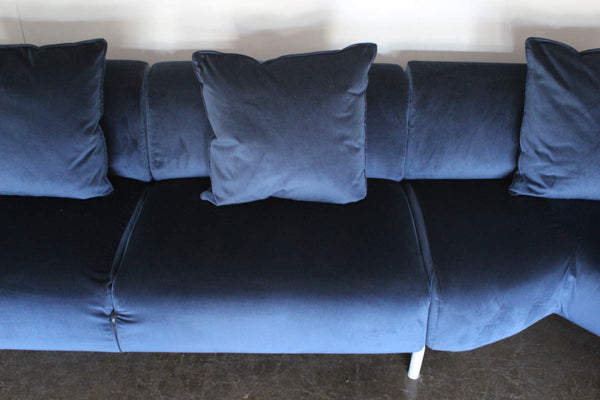 Cassina 250 MET L - Shape Sectional Sofa in Navy Blue Velvet @ REHAUS