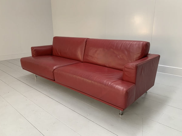 Cassina 253 Nest 2.5 - Seat Sofa & Bench Footstool - In Red Pelle Leather @ REHAUS